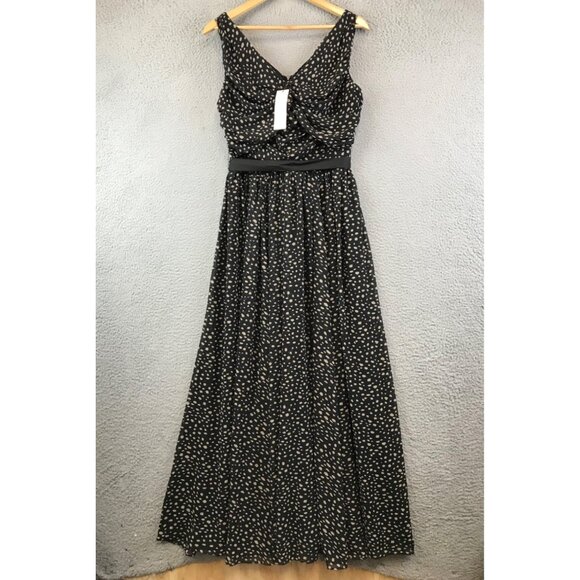 New MM Couture by Miss Me Dress Polka Dot Size M Long Maxi Black ballgown Prom - Picture 1 of 12